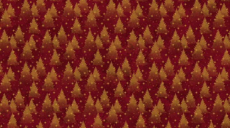 Oh Christmas Tree - Trees in Dark Red METALLIC - Deborah Edwards - Northcott (Pre-order: June 2026)