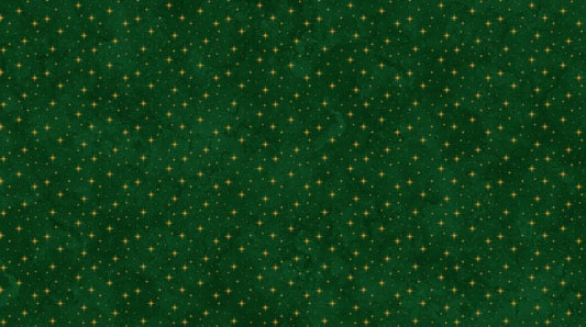 Oh Christmas Tree - Stars in Dark Green METALLIC - Deborah Edwards - Northcott (Pre-order: June 2026)