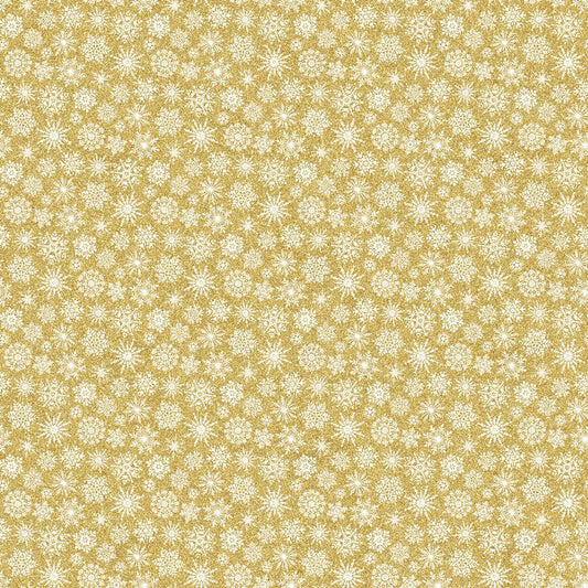Oh Christmas Tree - Snowflakes in Gold METALLIC - Deborah Edwards - Northcott (Pre-order: June 2026)