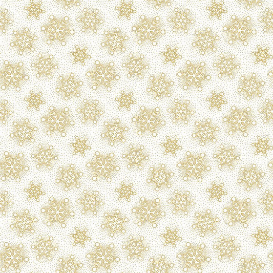 Oh Christmas Tree - Snowflakes in White METALLIC - Deborah Edwards - Northcott (Pre-order: June 2026)