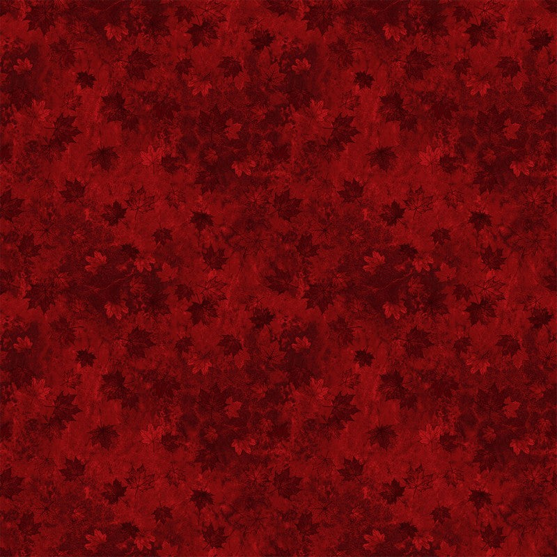 Oh Canada 14 - Leaf Texture in Dark Red - Deborah Edwards - Northcott
