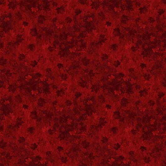 Oh Canada 14 - Leaf Texture in Dark Red - Deborah Edwards - Northcott