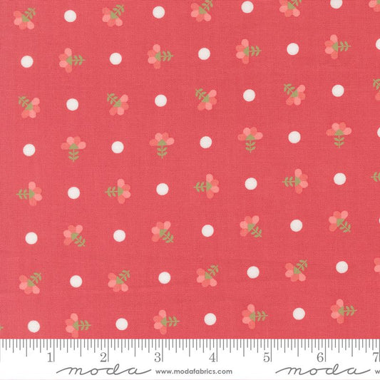 In The Garden - Dotted Sprig in Strawberry - Corey Yoder - Moda