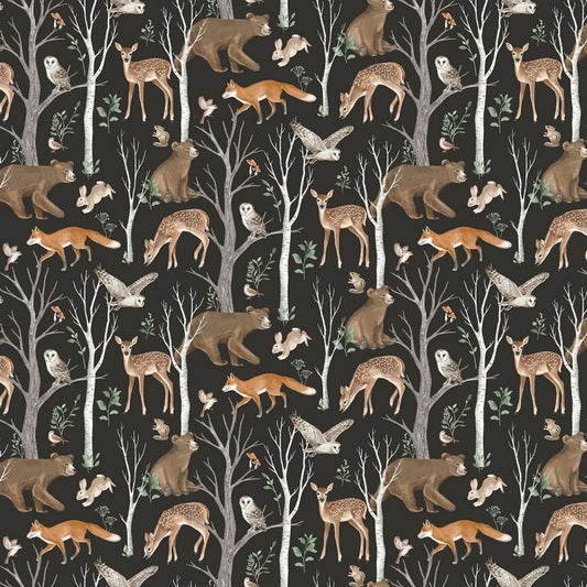 Tanglewood - Scenic in Charcoal - Deborah Edwards - Northcott (Pre-order: Sept 2026)