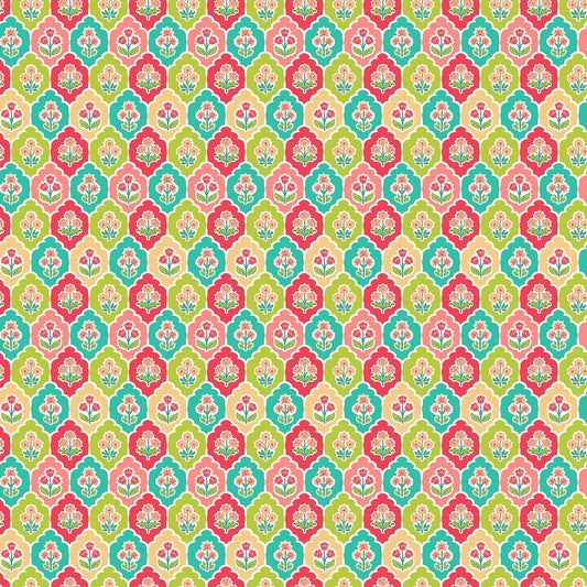 Cottage Charm - Floral Grid in Cream - Deborah Edwards - Northcott (Pre-order: Nov 2026)