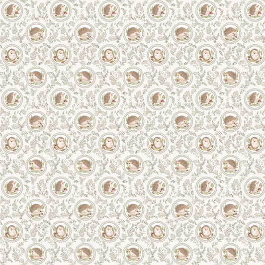 Hedgehog Hollow - Damask in Cream - Deborah Edwards - Northcott (Pre-order: Dec 2026)