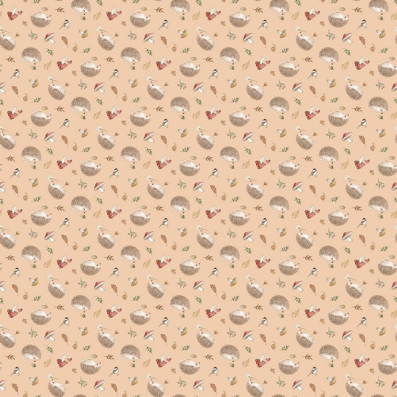 Hedgehog Hollow - Damask in Peach - Deborah Edwards - Northcott (Pre-order: Dec 2026)