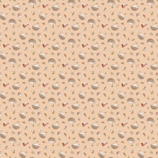 Hedgehog Hollow - Damask in Peach - Deborah Edwards - Northcott (Pre-order: Dec 2026)