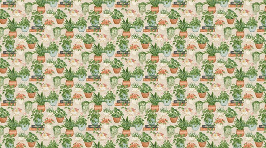 Favorite Things - Plants in Cream - Deborah Edwards - Northcott (Pre-order: Jun 2027)