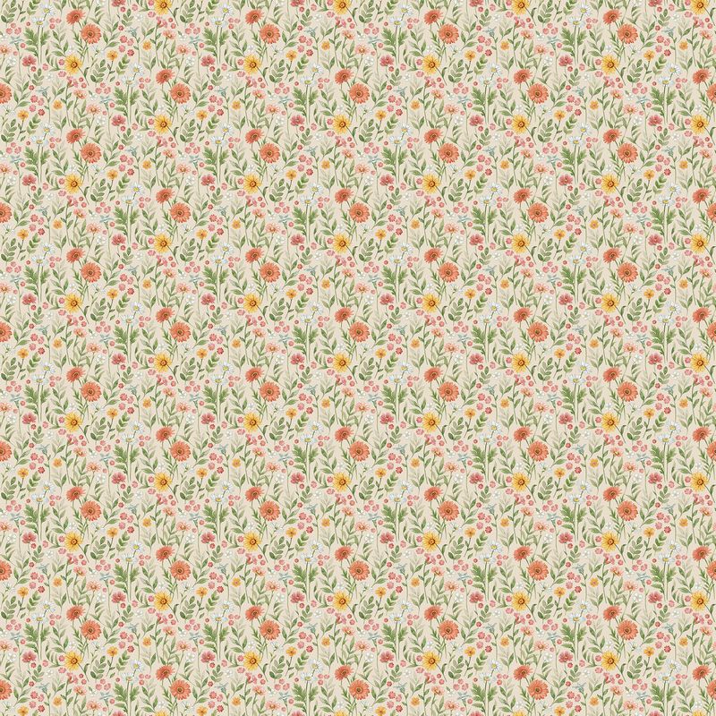 Favorite Things - Packed Flowers in Cream - Deborah Edwards - Northcott (Pre-order: Jun 2027)