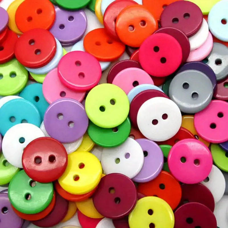 Plastic Buttons 2 Hole (0.35"-0.78") 100pc