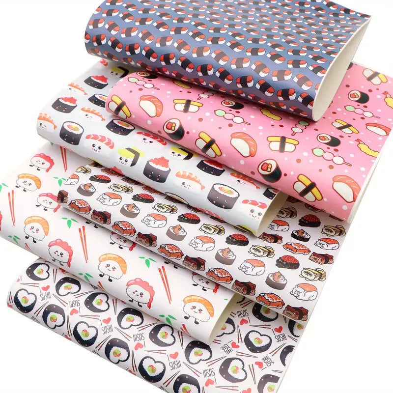 Faux Leather - Sushi Party Time (6pc) (8.2" x 11.8")