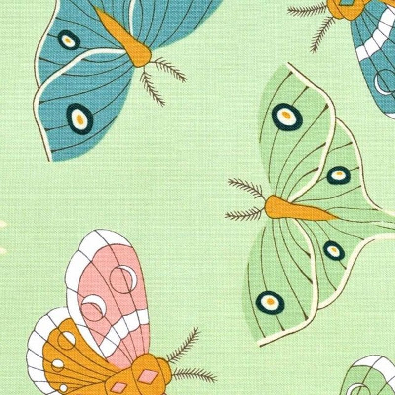 Moonbeam Dreams - Lunar Moth in Mint - Poppie Cotton (S)
