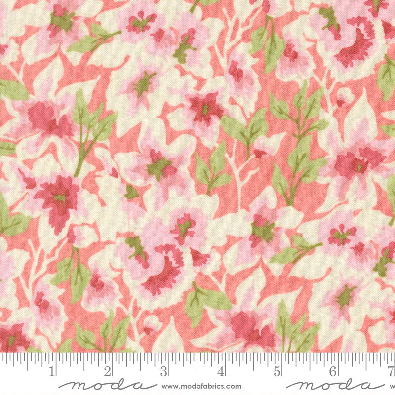 Fieldrush - Gossamer in Peony - BasicGrey - Moda