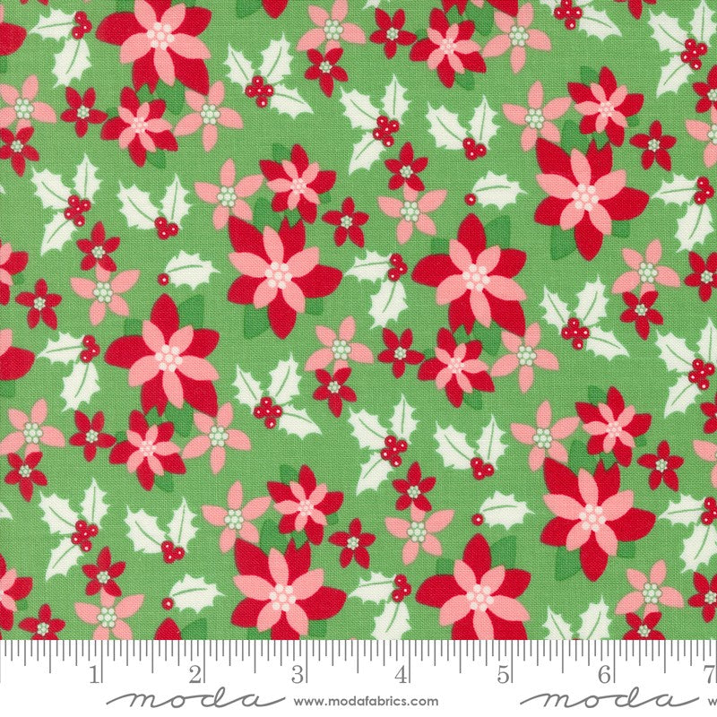 Kitty Christmas - Poinsettia in Holly - Urban Chiks - Moda