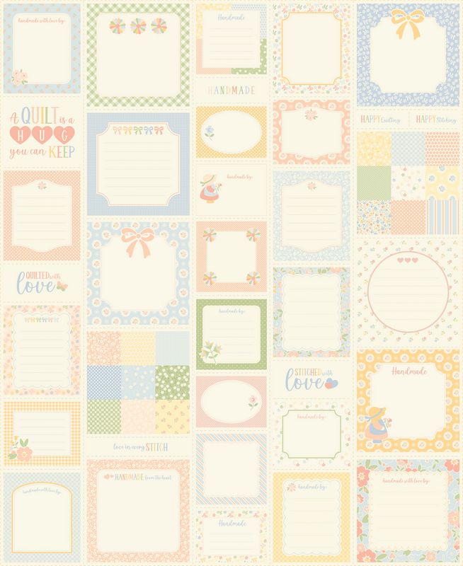 Handmade Sweetness - Labels & Things PANEL in Porcelain - Heather Briggs - Moda (Pre-order: Oct 2026)