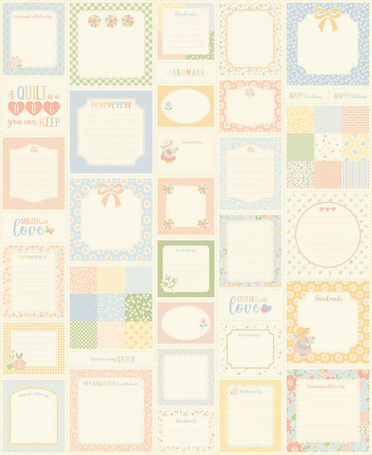Handmade Sweetness - Labels & Things PANEL in Porcelain - Heather Briggs - Moda (Pre-order: Oct 2026)