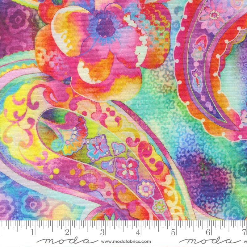 Gradients Gallery - Dream State Paisley in Rainbow - Moda (Pre-order: Aug 2026) - Dinkydoo Fabrics