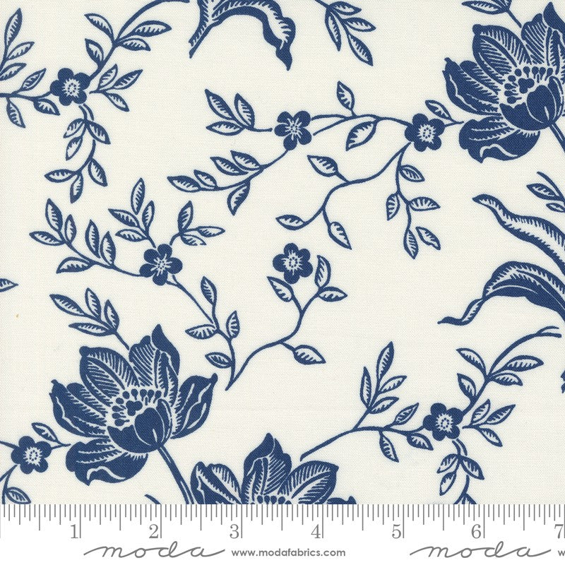 Denim & Daisies - Woodcut in Ivory/Midnight Jeans - Fig Tree Co - Moda (Pre-order Aug 2024)