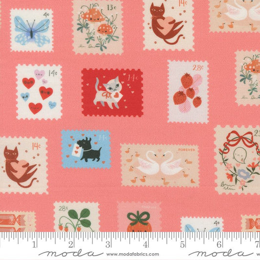 Funny Valentine - Stamps in Coral - Lizzy House - Moda (Pre-order: Jan 2026)