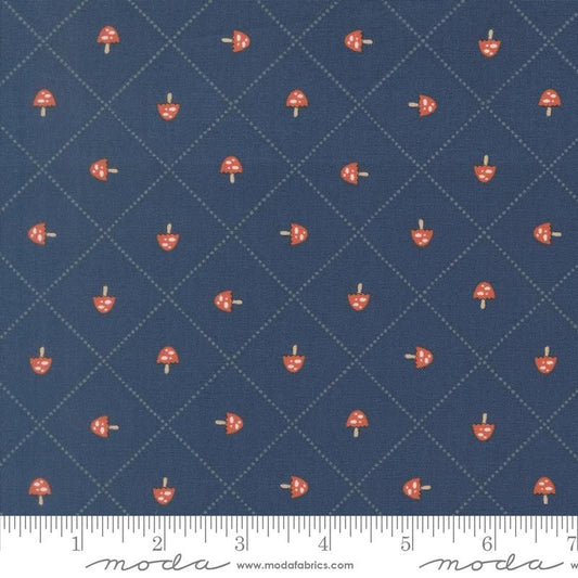 Nature's Sketchbook - Mushroom Grid in Twilight - Elena Amo - Moda (Pre-order: Sept 2026)