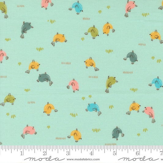 Hop Into Spring - Chirpy Chicks in Aqua - Elena Amo - Moda (Pre-order: Mar 2027)