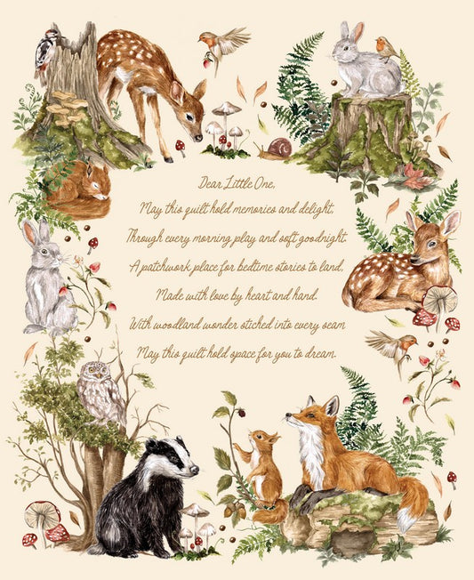 Fable & Fern - PANEL in Eggshell - Watercolour Heart - Moda (Pre-order: Nov 2026)