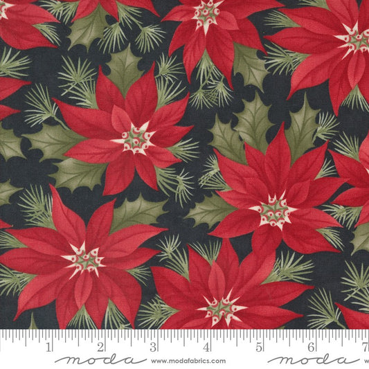 A Christmas Carol - Promising Poinsettia in Ebony - 3 Sisters - Moda (Pre-order June 2024)