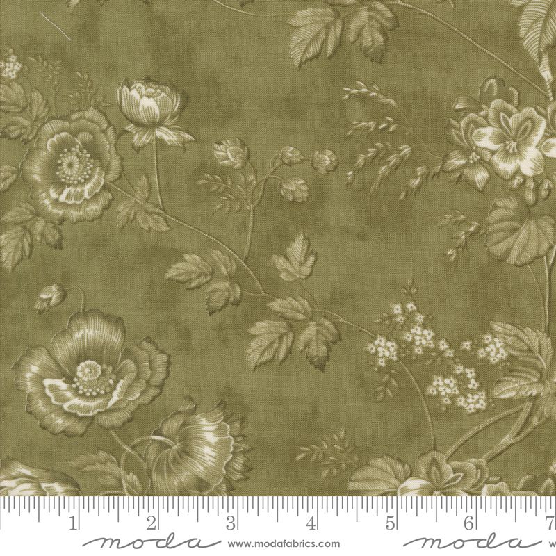 3 Sisters Favorites Meadow Greens - Floral in Rosemary - 3 Sisters - Moda