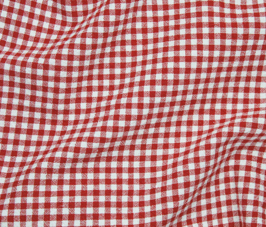 Organic (100% Cotton) Gingham (55") - Red - Telio