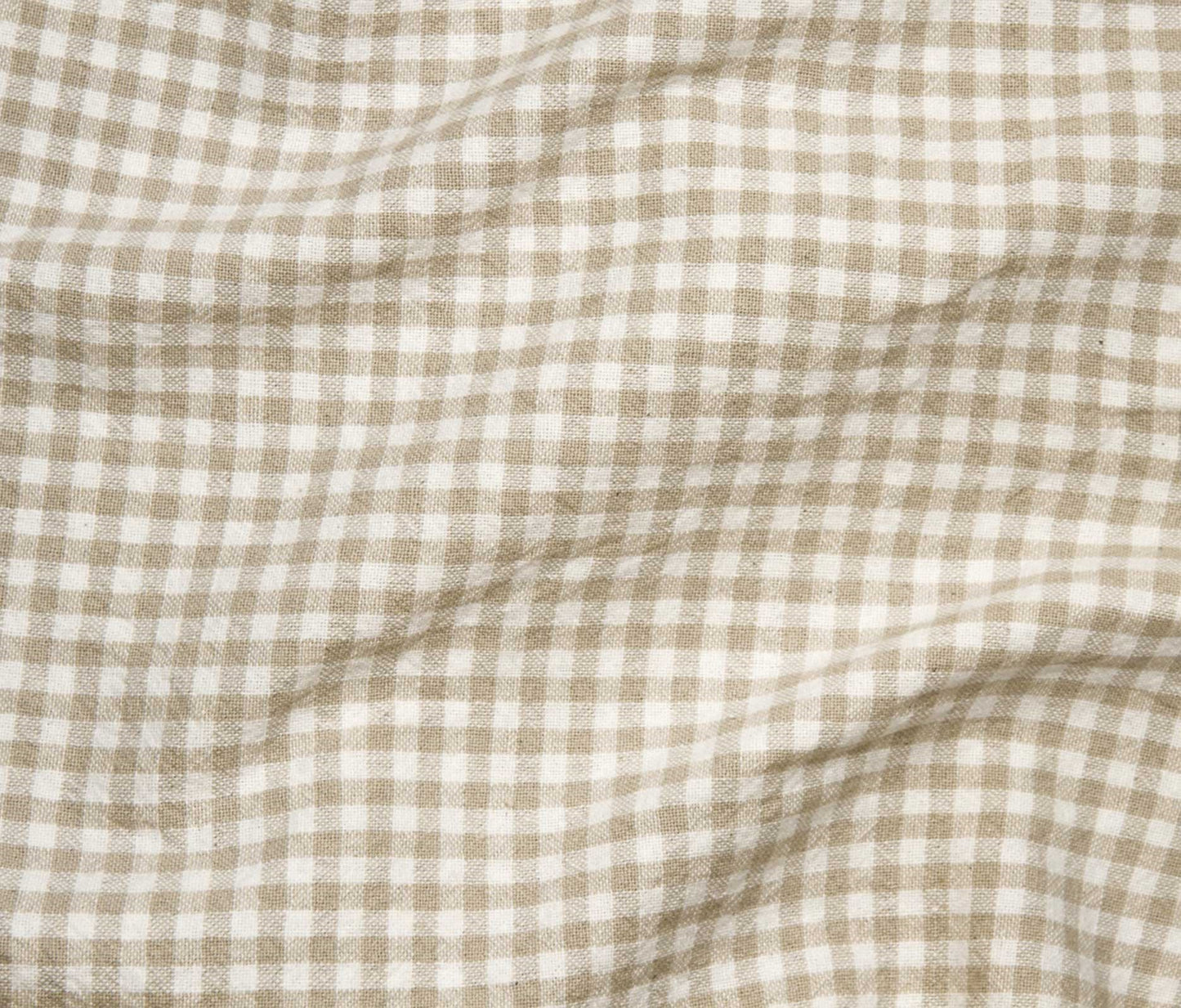 Organic (100% Cotton) Gingham (55") - Beige - Telio