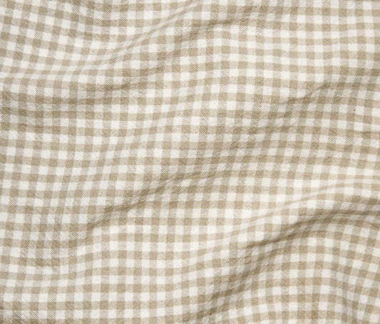 Organic (100% Cotton) Gingham (55") - Beige - Telio