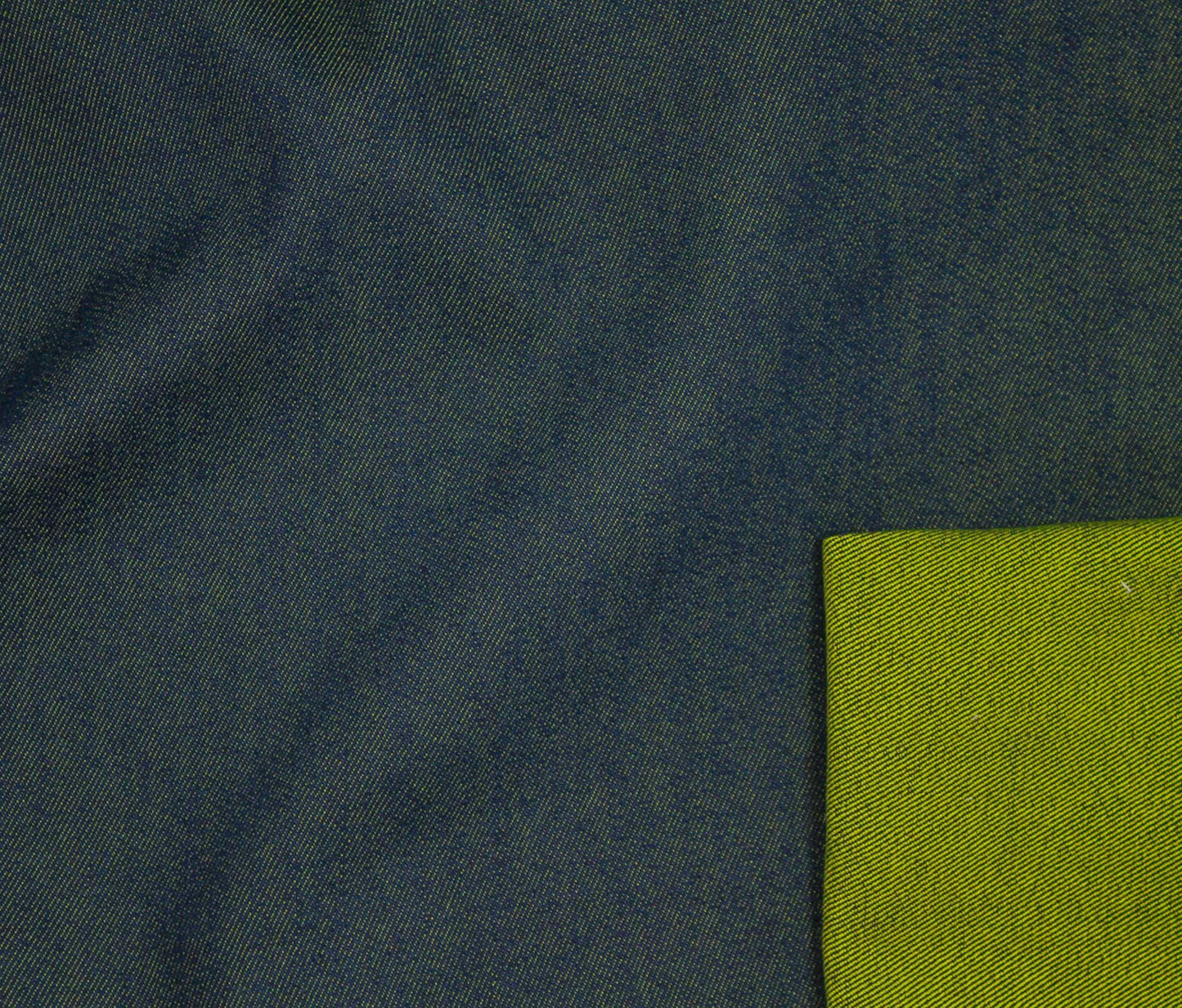 Norma Jean Stretch Denim  (58") - Denim/Lime - Telio