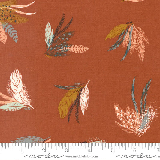 Woodland & Wildflowers - Feather Friends in Rust - Fancy That Design House - Moda
