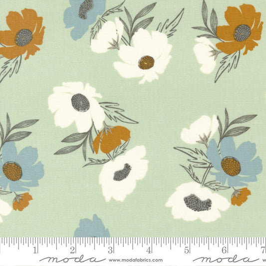 Woodland & Wildflowers - Bold Blooms in Pale Mint - Fancy That Design House - Moda