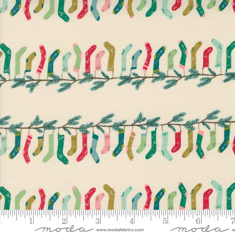 Cozy Wonderland - Stocking Stripe in Natural - Fancy That Design House - Moda (Pre-order: May 2024)