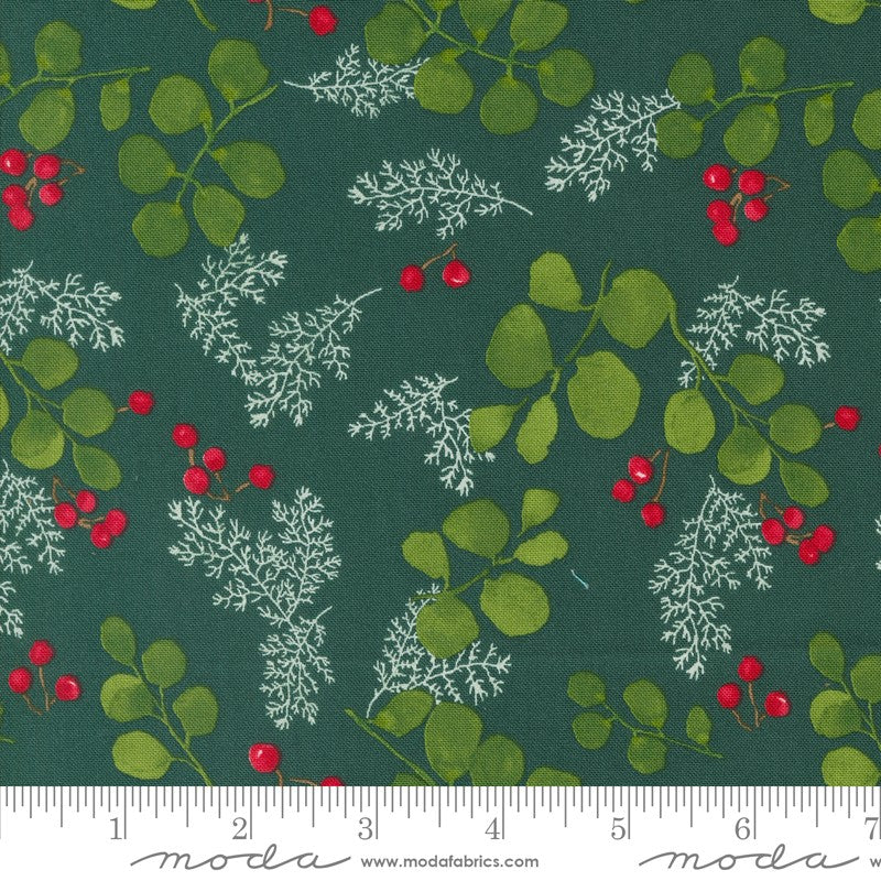 Winterly - Greenery & Berries in Spruce - Robin Pickens - Moda (Pre-order: May 2024)