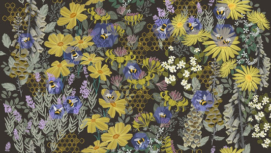 Pollinators - Bee Garden in Onyx - Robin Pickens - Moda (Pre-order: Jan 2027)