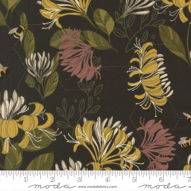 Pollinators - Honeysuckle in Onyx - Robin Pickens - Moda (Pre-order: Jan 2027)