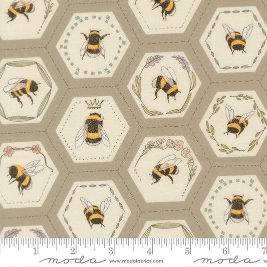 Pollinators - Bee Hexies in Pebble - Robin Pickens - Moda (Pre-order: Jan 2027)