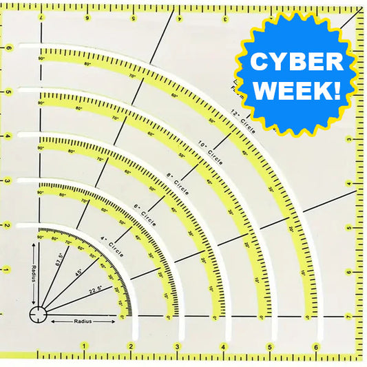 Non-Slip Circle Cutter Ruler 8" x 8" (Pre-order: Jan 2026)