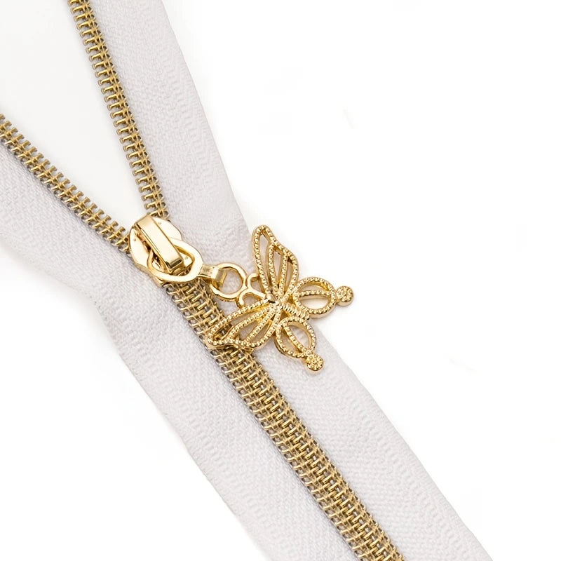 Sparkling Golden Butterfly Zipper Pull #5