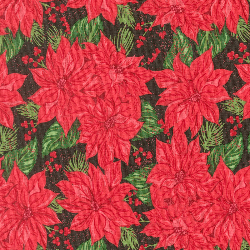Holiday Cheer - Midnight-Poinsettia 20971-30 - Moda