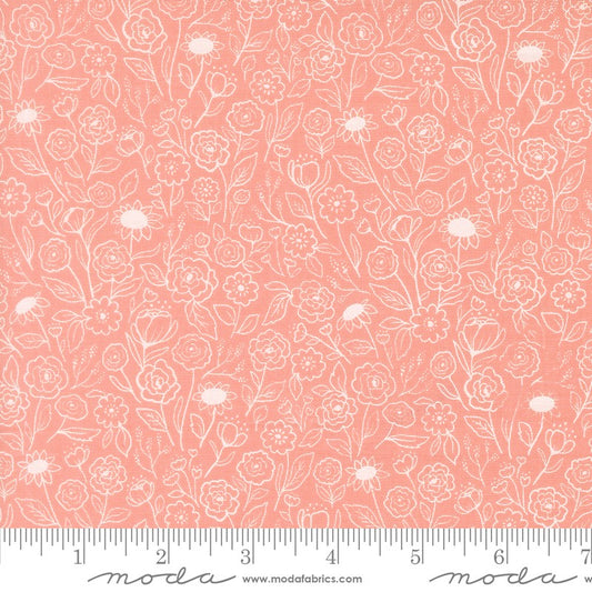 Garden Glam - Flower Doodles in Carnation - Lella Boutique - Moda (Pre-order: Dec 2026)