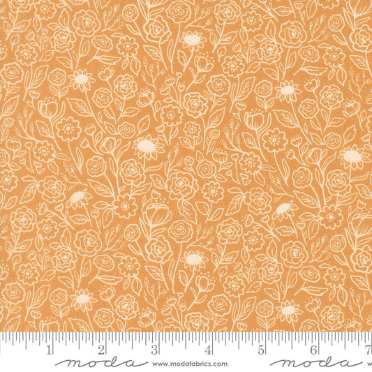 Garden Glam - Flower Doodles in Goldenrod - Lella Boutique - Moda (Pre-order: Dec 2026)