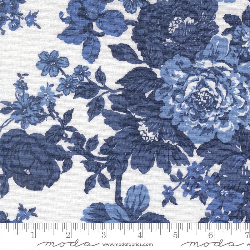 Blueprint - Heirloom in White/Navy - Camille Roskelley - Moda - Dinkydoo Fabrics