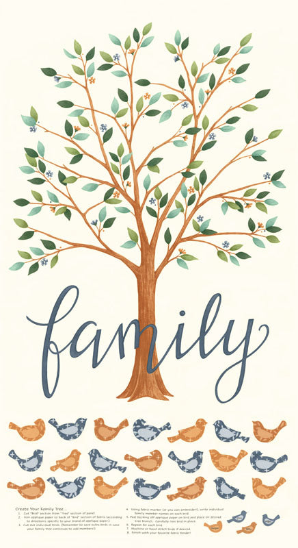 Family Tree - Warm White PANEL 6166-11 - Deb Strain - Moda