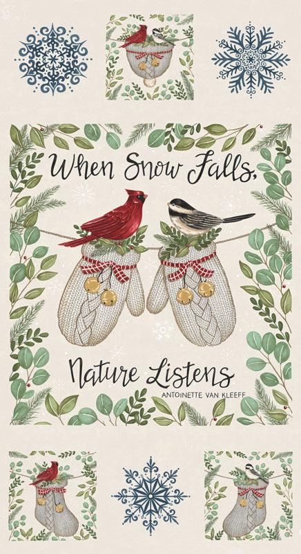When Snow Falls PANEL - 56178-11 in Snowy White - Moda