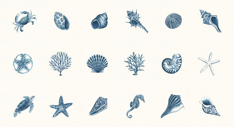 Seaside - Blocks PANEL in Seafoam White - Deb Strain - Moda (Pre-order: Feb 2027)