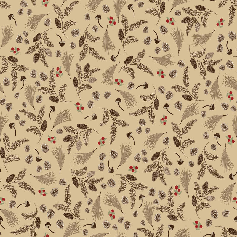 Canadian Woodlands - Foliage in Brown - Ginger Deverell - TrendTex Fabrics (Pre-order: Apr 2027)